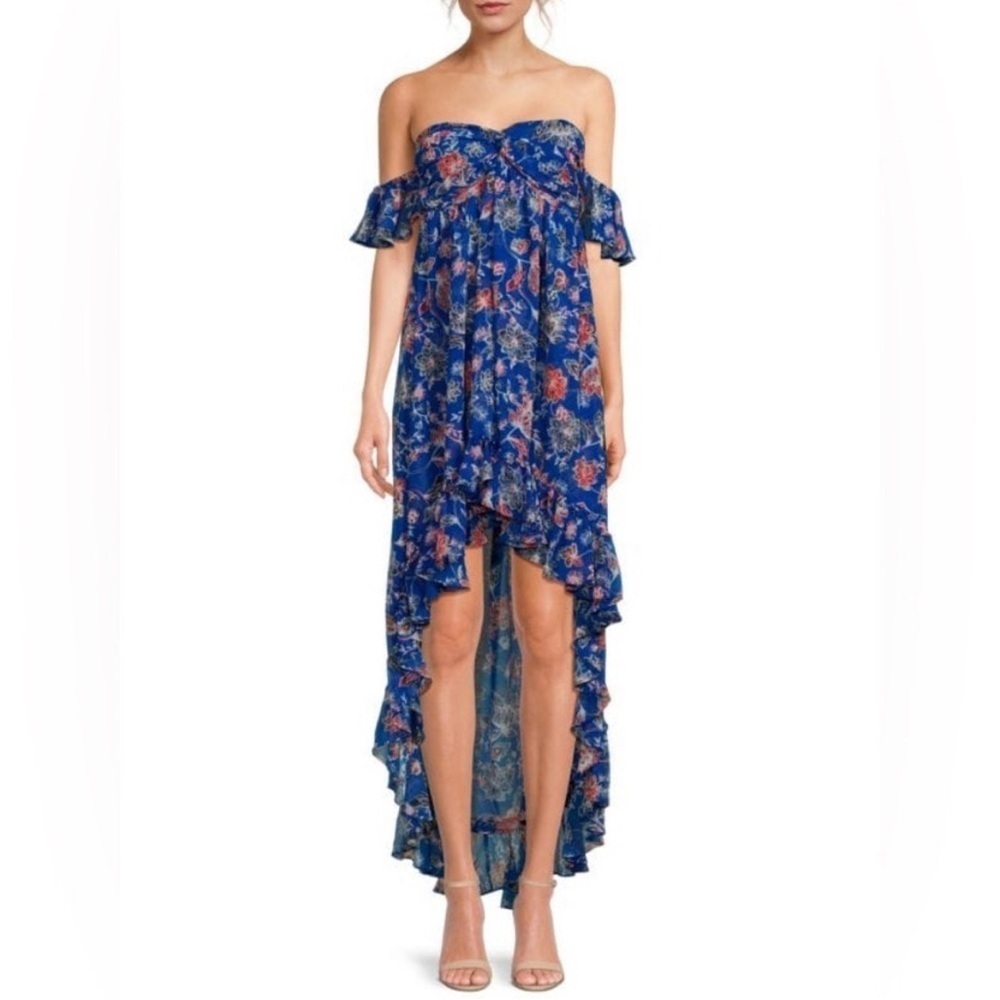 MISA LOS ANGELES Xirena Floral Ruffle High Low Maxi Dress Sz M NWT
